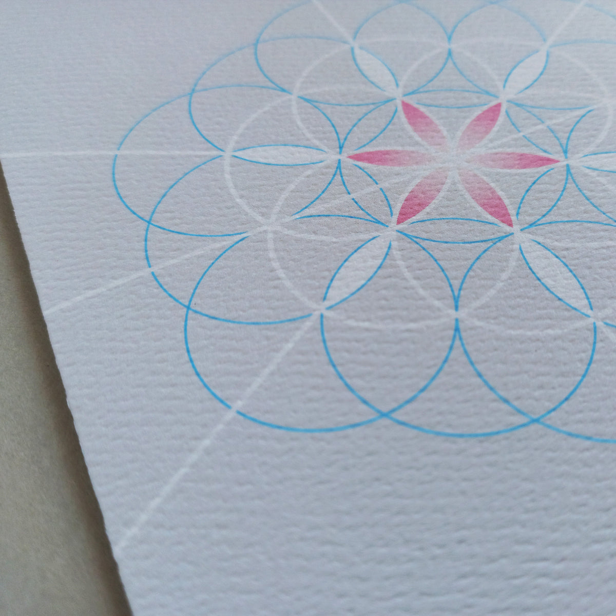 BONANI Grußkarte 05 "Blume des Lebens", heilige Geometrie, hell, 11 x 17 cm, Klappkarte inkl. Umschlag - BONANI Design Schreibwaren