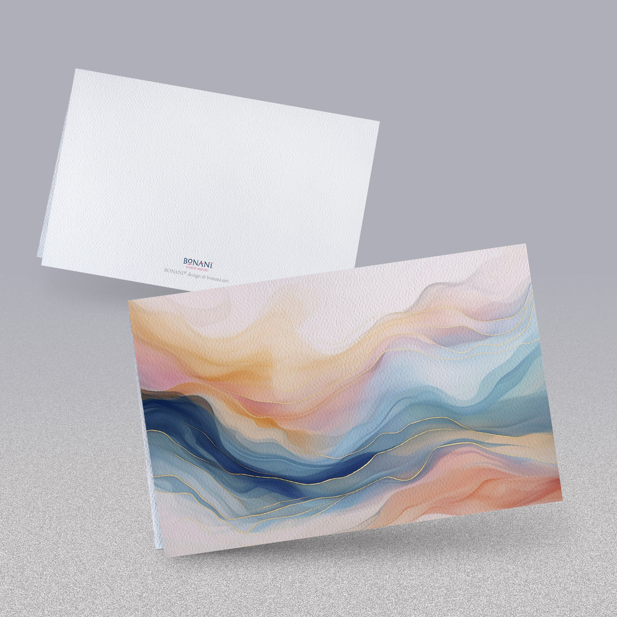 BONANI Grußkarte 10 "Goldader", 17 x 11 cm, Klappkarte inkl. Umschlag - BONANI Design Schreibwaren
