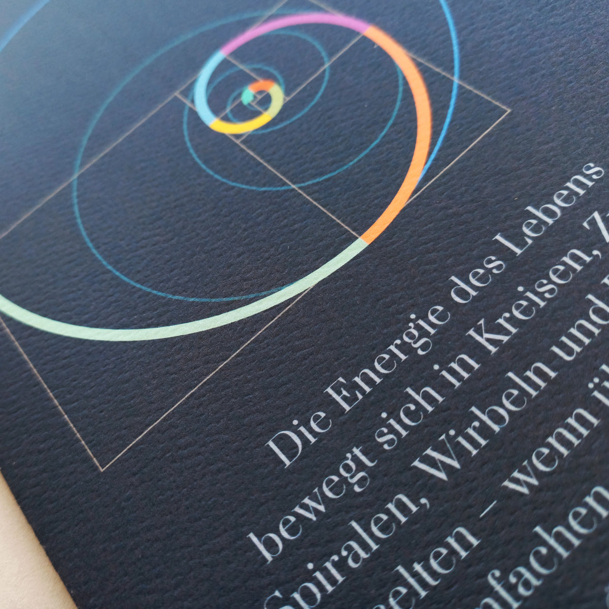 BONANI Grußkarte 04 "Fibonacci", heilige Geometrie, mit Spruch, 11 x 17 cm, Klappkarte inkl. Umschlag - BONANI Design Schreibwaren