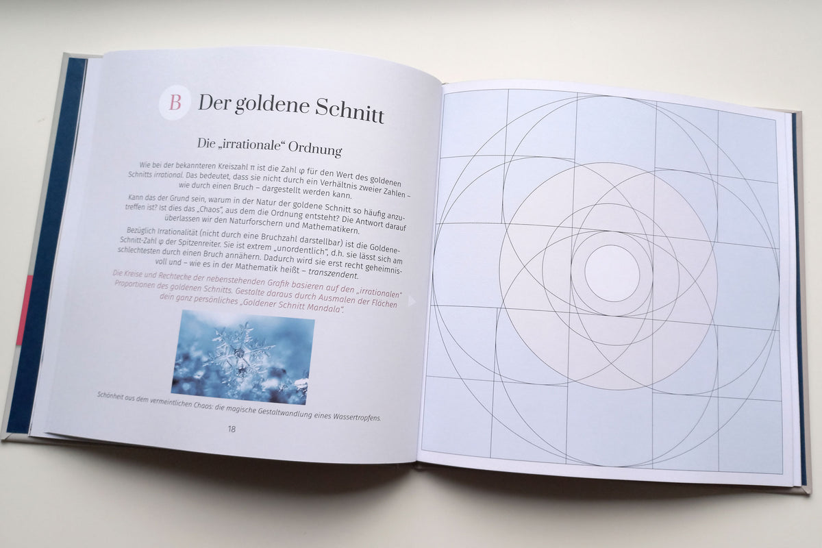Limitierter Erstdruck: Mal - und Lernbuch "Die Magie des goldenen Schnitts", Hardcover, 40 Seiten - BONANI Design Buch