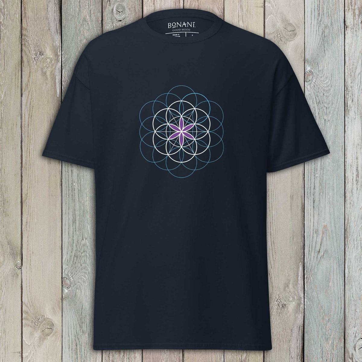 Unisex - T-Shirt "Blume des Lebens", Symbol der heiligen Geometrie - BONANI Design T-Shirt