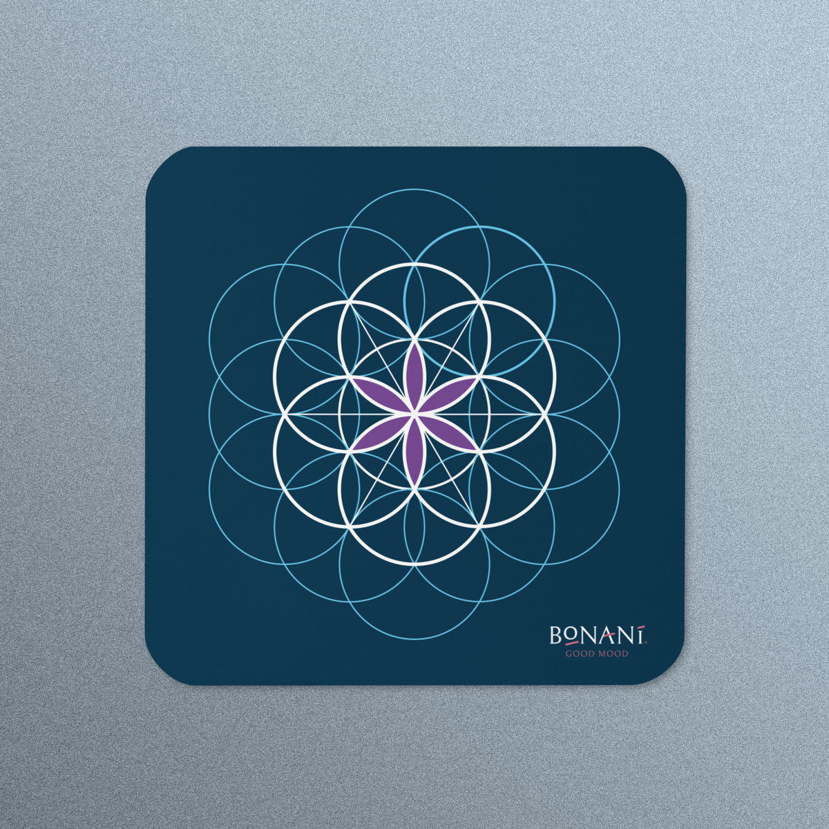 Korkuntersetzer mit der Blume des Lebens, Symbol der heiligen Geometrie - BONANI Design
