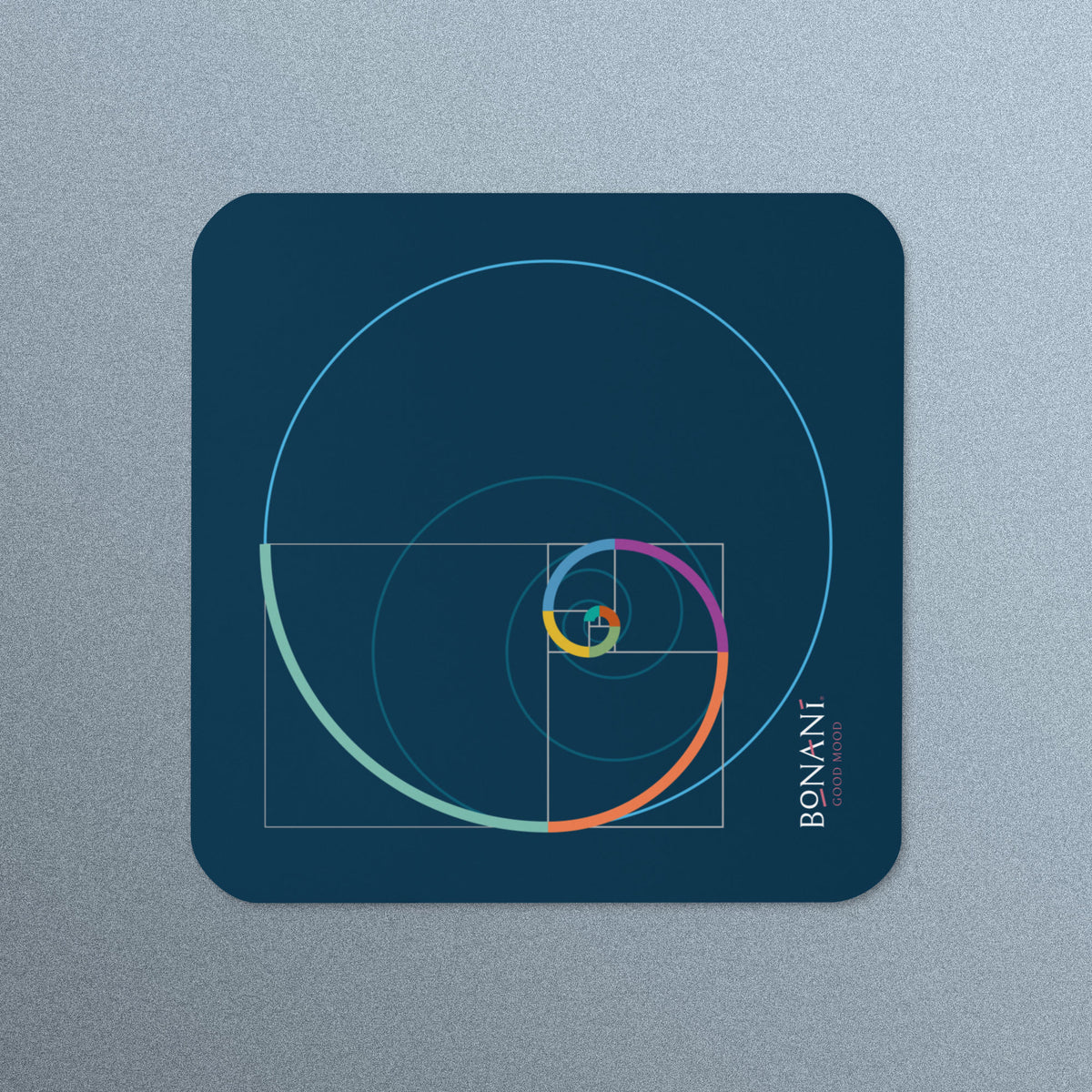 Korkuntersetzer Goldener Schnitt mit dem Design der Fibonacci - Spirale - BONANI Design Untersetzer