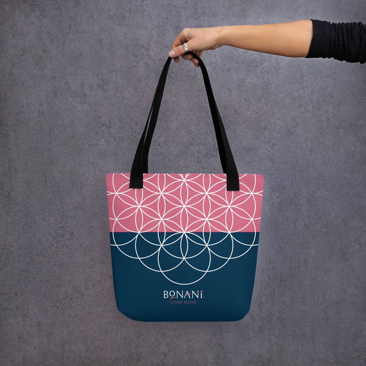 Stofftasche "Blume des Lebens", einem Symbol der heiligen Geometrie, für alles was tragbar ist - BONANI Design Stofftasche