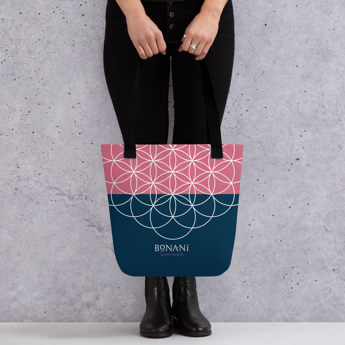 Stofftasche "Blume des Lebens", einem Symbol der heiligen Geometrie, für alles was tragbar ist - BONANI Design Stofftasche