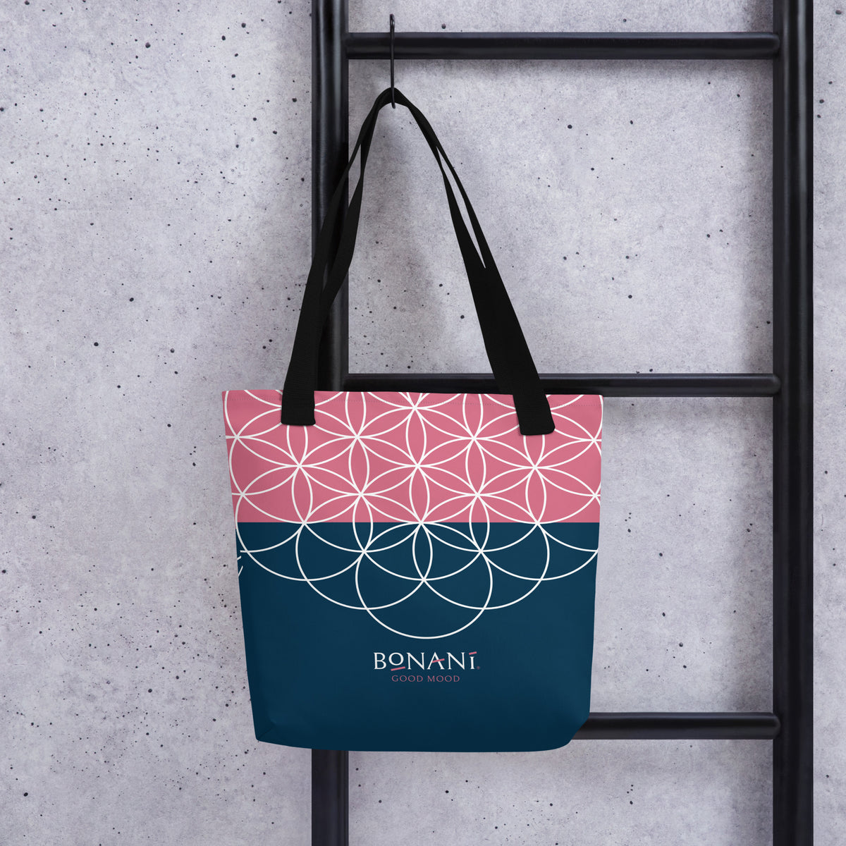 Stofftasche "Blume des Lebens", einem Symbol der heiligen Geometrie, für alles was tragbar ist - BONANI Design Stofftasche