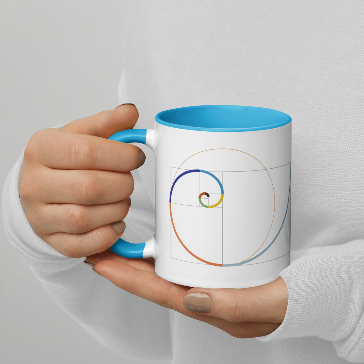 Keramiktasse "Goldener Schnitt" mit Fibonacci - Spirale - BONANI Design Keramiktasse 0,3 l