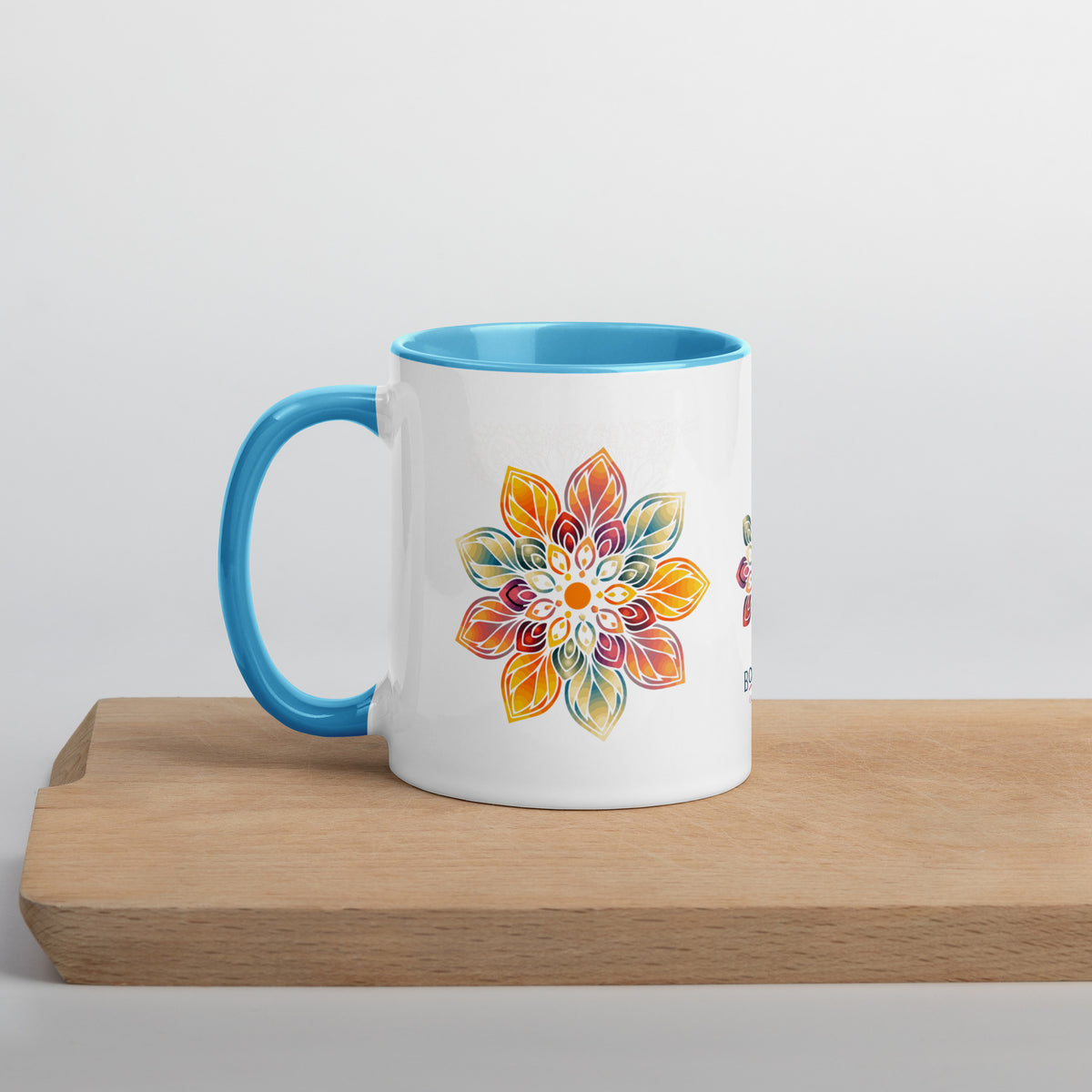 Keramiktasse "Mandala" in weiss mit farbiger Innenseite - BONANI Design Keramiktasse 0,3 l
