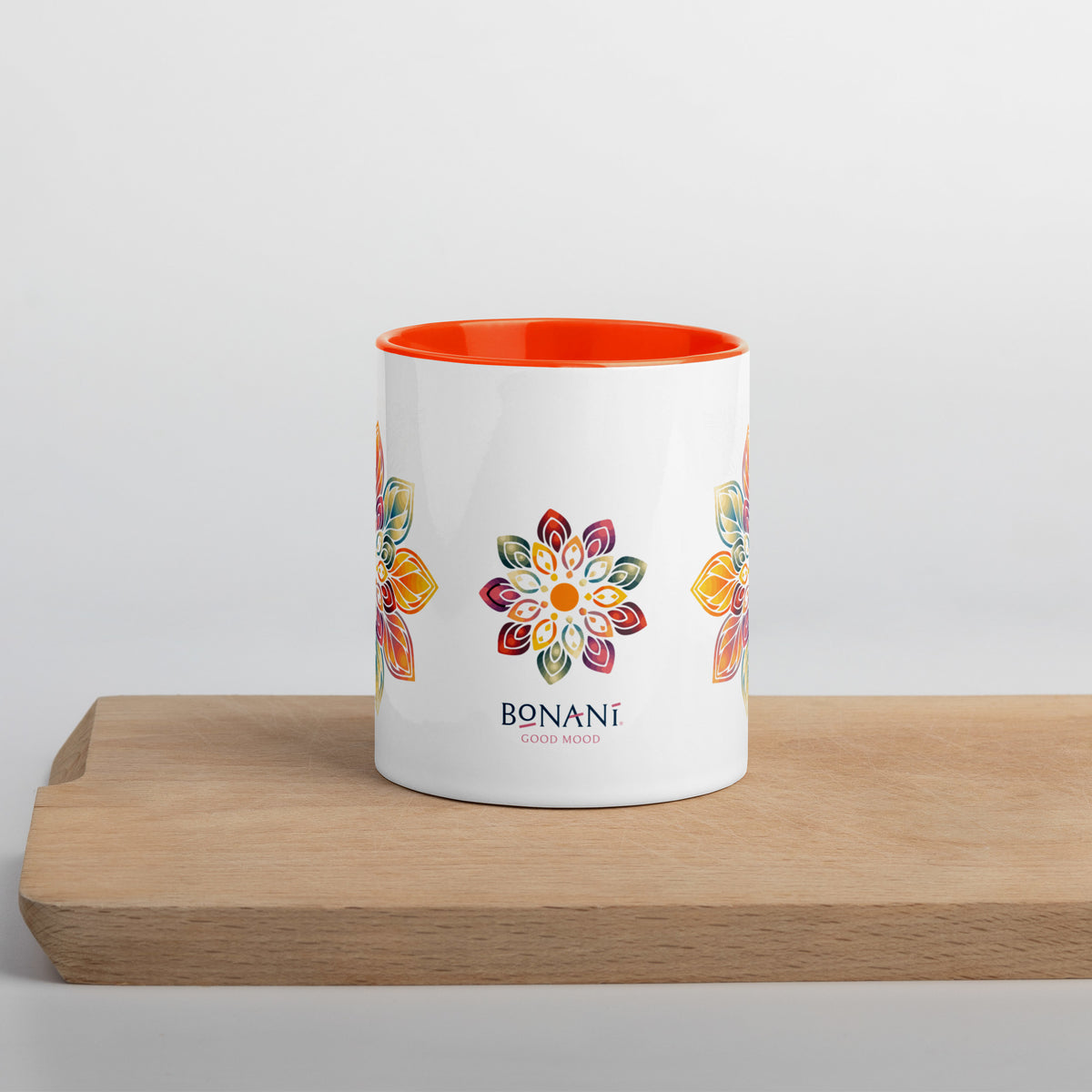 Keramiktasse "Mandala" in weiss mit farbiger Innenseite - BONANI Design Keramiktasse 0,3 l