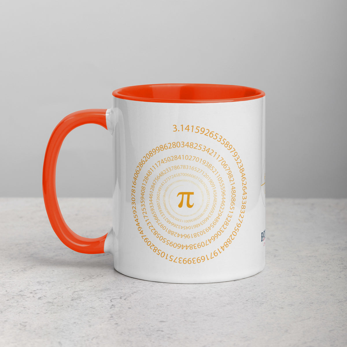 Keramiktasse "Pi" in weiss mit farbiger Innenseite - BONANI Design Kaffeetasse