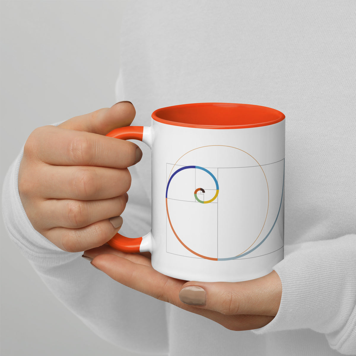 Keramiktasse "Goldener Schnitt" mit Fibonacci - Spirale - BONANI Design Keramiktasse 0,3 l