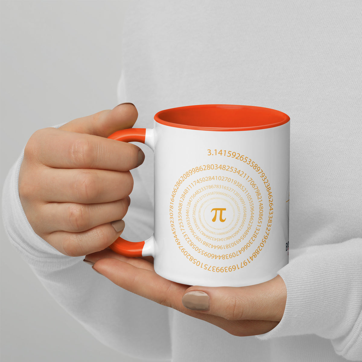 Keramiktasse "Pi" in weiss mit farbiger Innenseite - BONANI Design Kaffeetasse