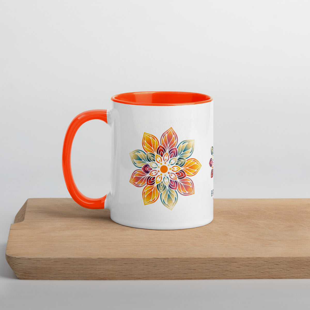 Keramiktasse "Mandala" in weiss mit farbiger Innenseite - BONANI Design Keramiktasse 0,3 l