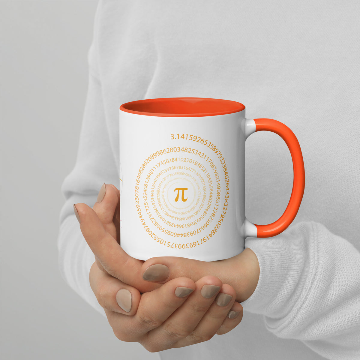 Keramiktasse "Pi" in weiss mit farbiger Innenseite - BONANI Design Kaffeetasse