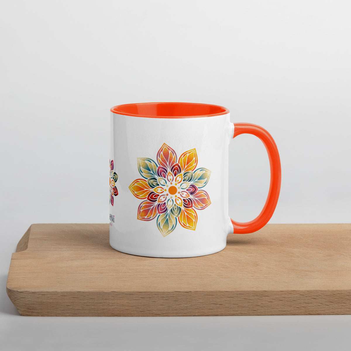 Keramiktasse "Mandala" in weiss mit farbiger Innenseite - BONANI Design Keramiktasse 0,3 l