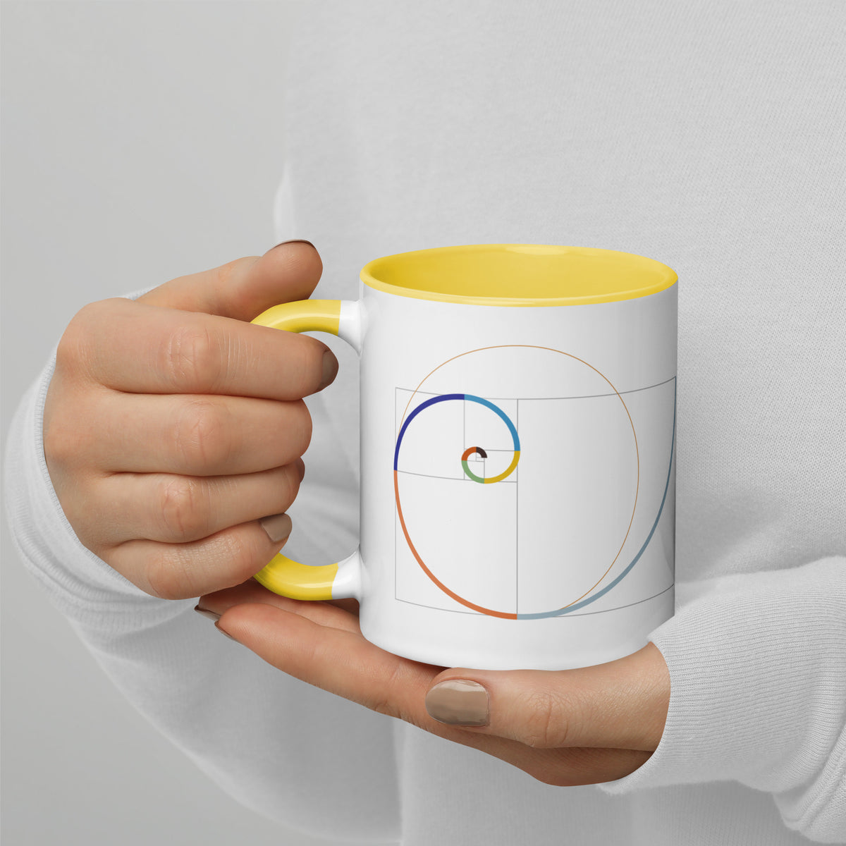 Keramiktasse "Goldener Schnitt" mit Fibonacci - Spirale - BONANI Design Keramiktasse 0,3 l