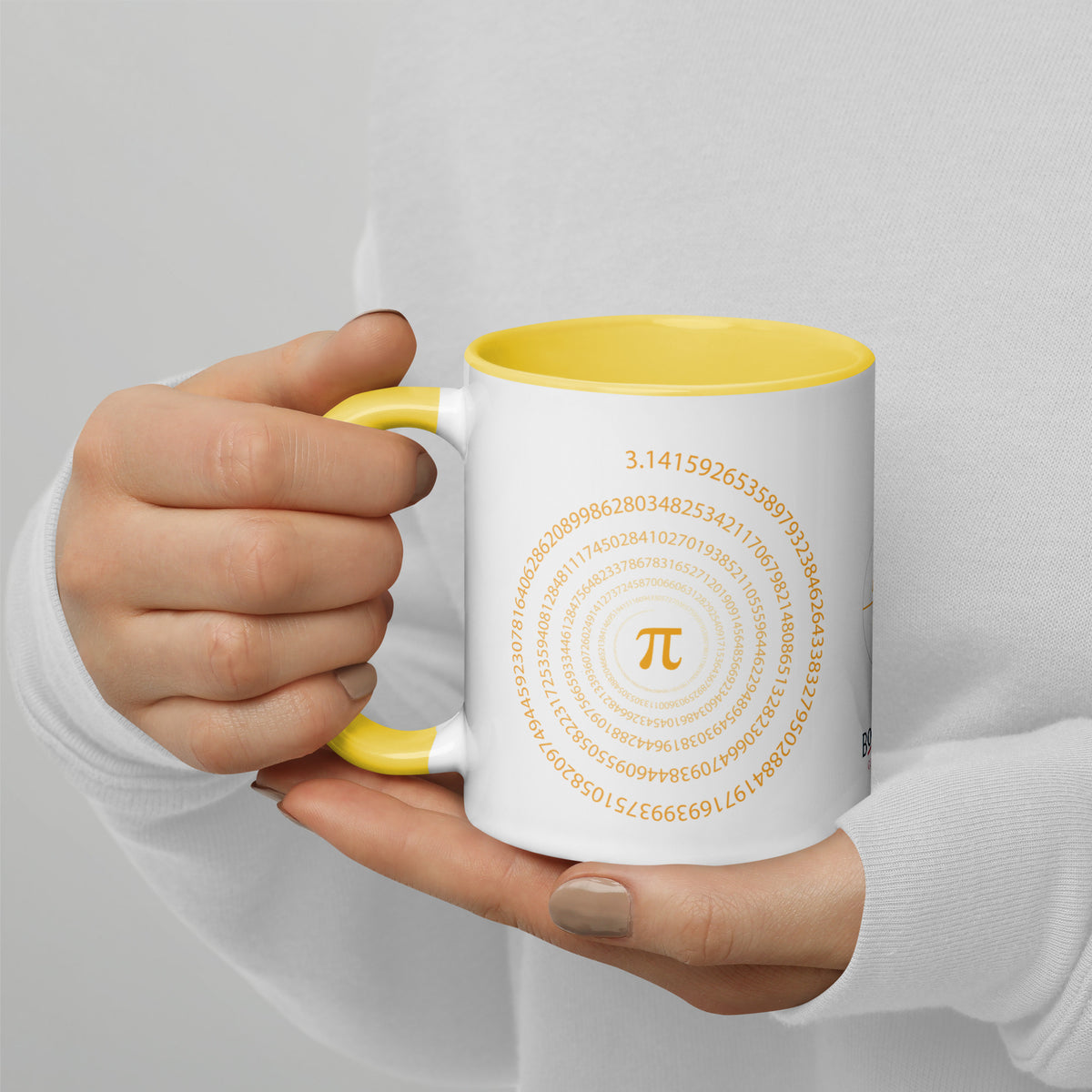 Keramiktasse "Pi" in weiss mit farbiger Innenseite - BONANI Design Kaffeetasse