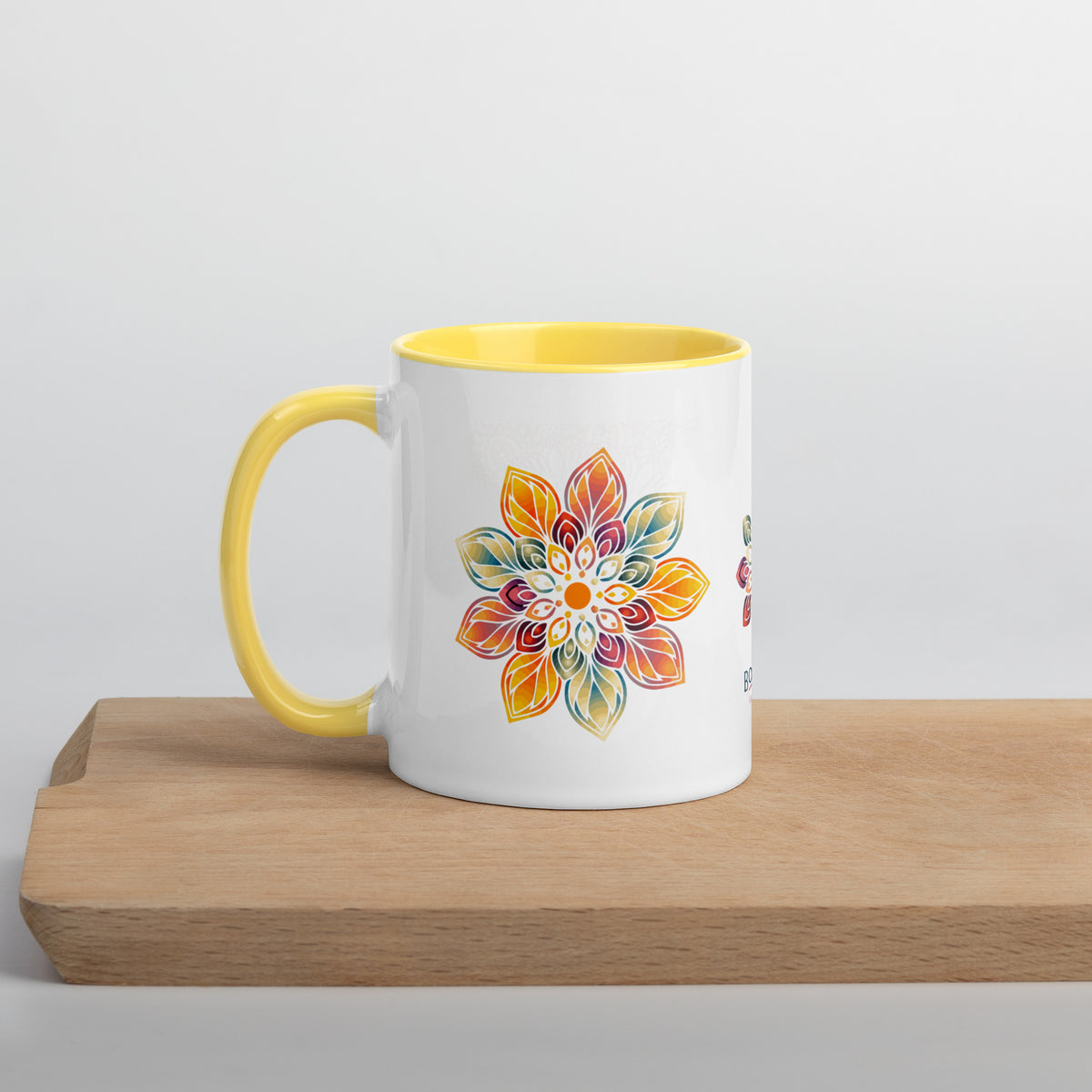 Keramiktasse "Mandala" in weiss mit farbiger Innenseite - BONANI Design Keramiktasse 0,3 l