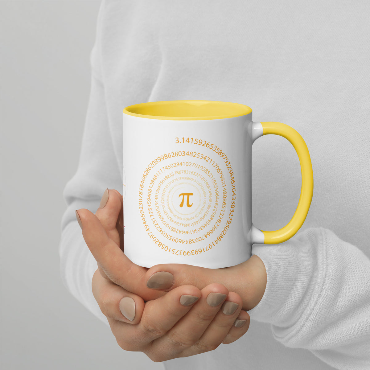 Keramiktasse "Pi" in weiss mit farbiger Innenseite - BONANI Design Kaffeetasse