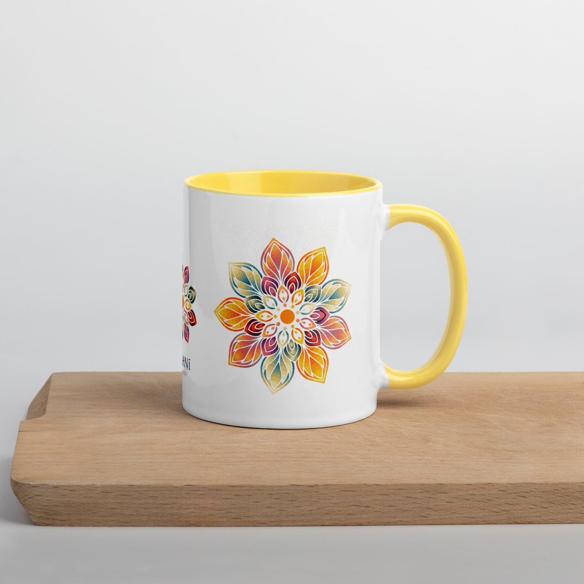 Keramiktasse "Mandala" in weiss mit farbiger Innenseite - BONANI Design Keramiktasse 0,3 l
